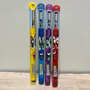 Scentos Scratch N Sniff Pencils 4 Pack Fun Cartoon Characters Scents